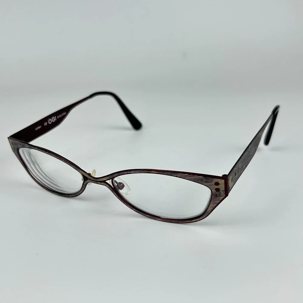 OGI Evolution 4303 1690‎ Womens Eyeglasses Frame Cat Eye Striped 51-19-145mm